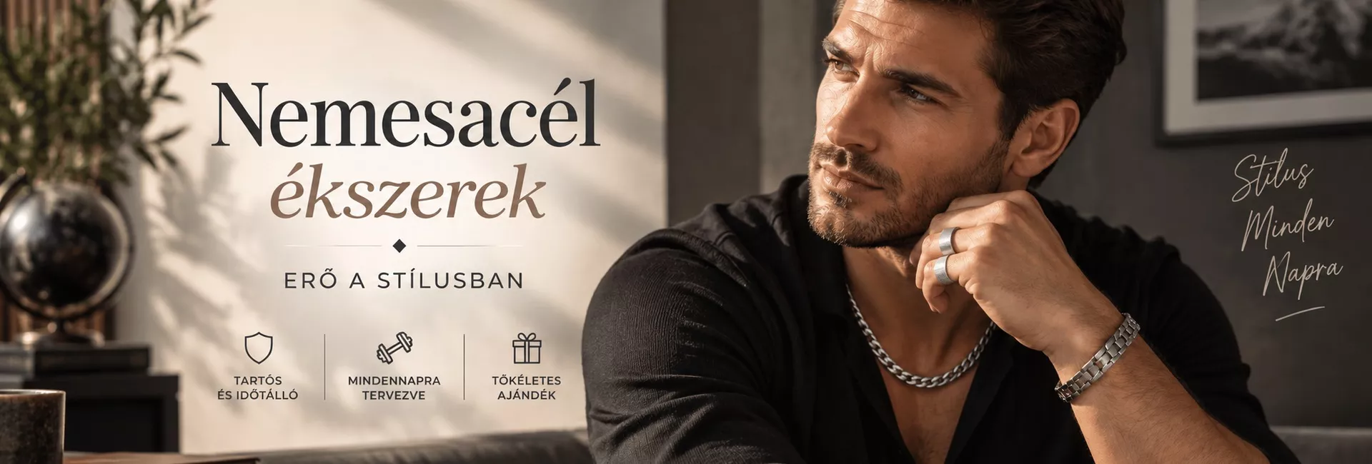 Férfi nemesacél ékszerek - Tanita ékszer