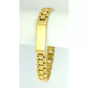 Aranyszínű nemesacél karkötő gravírozható betéttel