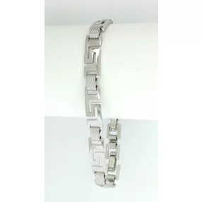 Ezüstszínű antiallergén karkötő görög mintával