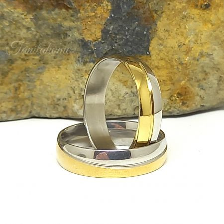Arany-ezüstszínű nemesacél gyűrű