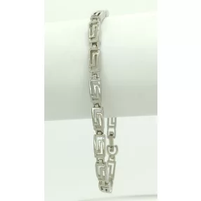 Ezüstszínű antiallergén karkötő görög mintával