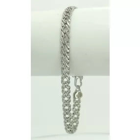 Ezüstszínű antiallergén dupla fonott karkötő