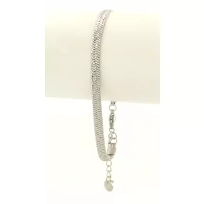 Ezüstszínű antiallergén metszett mintás karkötő