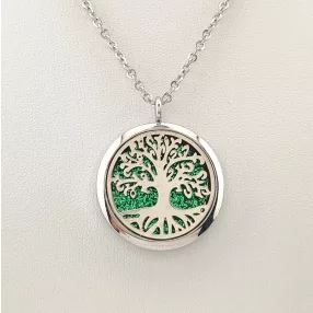 Ezüstszínű nemesacél életfa medál nyaklánccal
