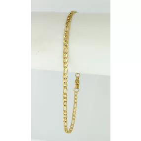 Aranyszínű nemesacél figaro szemes karkötő