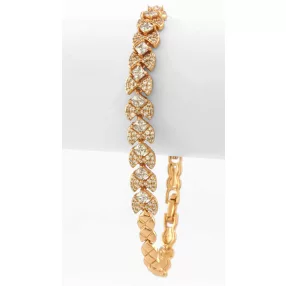 Aranyszínű antiallergén karkötő fehér kristályokkal