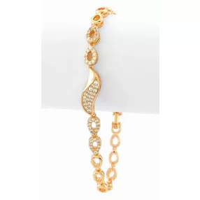 Aranyszínű antiallergén karkötő fehér kristályokkal