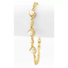   Aranysárga színű antiallergén karkötő tekla gyöngy díszítéssel