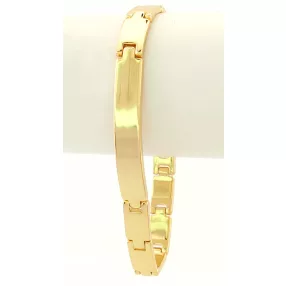   Aranysárga színű antiallergén karkötő gravírozható betéttel