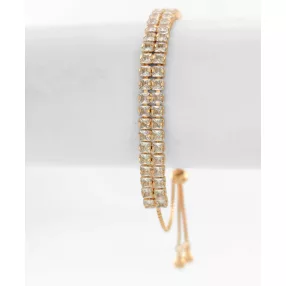 Aranyszínű antiallergén karkötő fehér kristályokkal