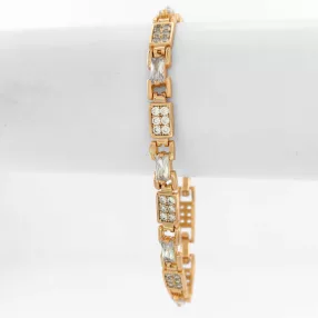 Aranyszínű antiallergén karkötő fehér kristályokkal