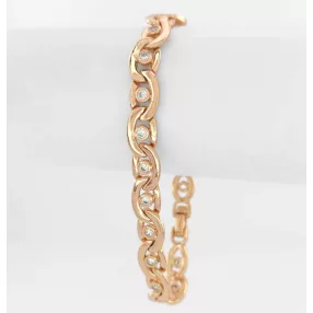 Aranyszínű antiallergén karkötő fehér kristályokkal