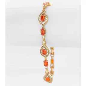 Aranyszínű antiallergén karkötő piros kristályokkal