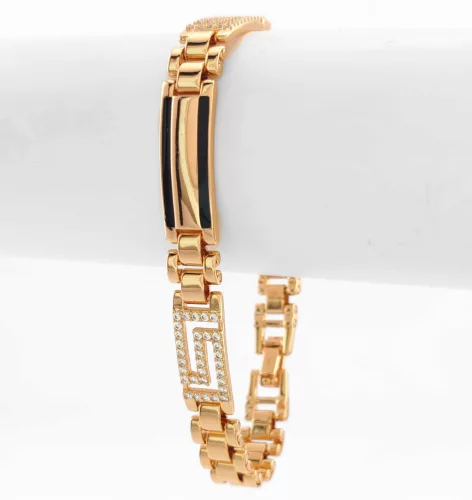 Aranyszínű antiallergén karkötő görög mintával