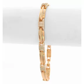 Aranyszínű antiallergén karkötő fehér kristályokkal