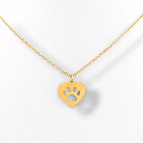 Aranyszínű nemesacél tappancs medál nyaklánccal