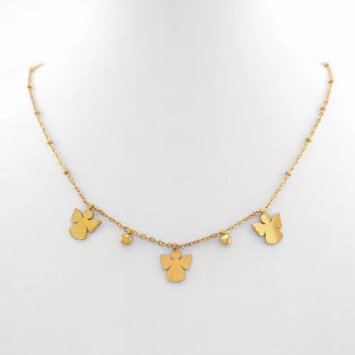 Aranyszínű nemesacél angyalka nyaklánc