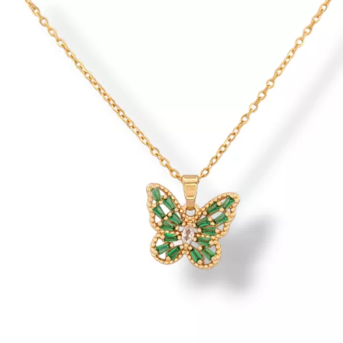 Aranyszínű nemesacél pillangó medál nyaklánccal