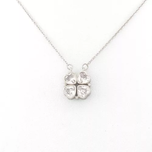 Ezüstszínű nemesacél nyaklánc variálható szív medállal