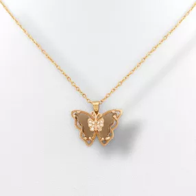 Aranyszínű nemesacél nyaklánc pillangó medállal