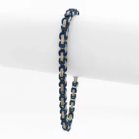 Királykék-ezüstszínű nemesacél karkötő