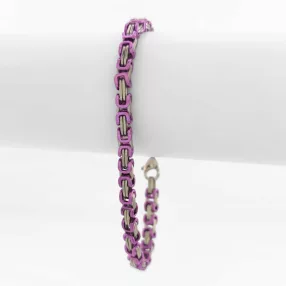 Lila-ezüstszínű nemesacél karkötő