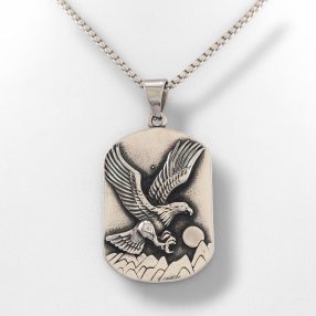 Ezüstszínű nemesacél sas medál