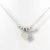 Ezüstszínű nemesacél nyaklánc fehér kristályos medállal