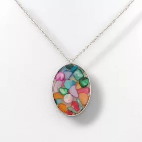 Ezüstszínű nemesacél nyaklánc lencse medállal