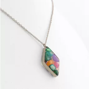 Ezüstszínű nemesacél nyaklánc lencse medállal