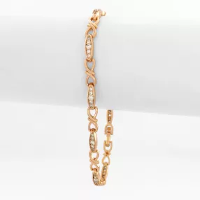 Aranyszínű antiallergén karkötő fehér kristályokkal