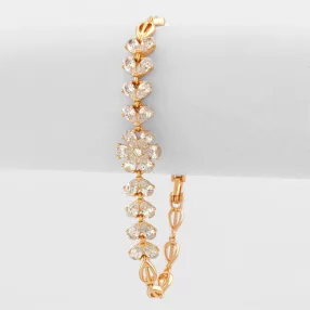 Aranyszínű antiallergén karkötő fehér kristályokkal