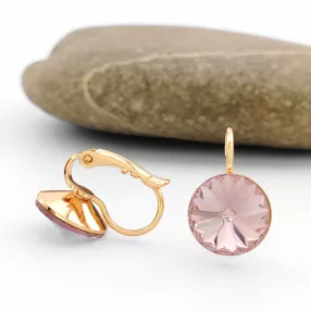   Málya színű Swarovski kristállyal díszített aranyszínű antiallergén fülbevaló