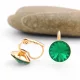 Smaragdzöld Swarovski kristállyal díszített aranyszínű antiallergén fülbevaló