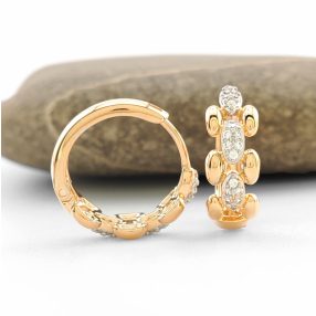   Aranyszínű antiallergén karika fülbevaló fehér kristályokkal