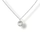 Ezüstszínű nemesacél nyaklánc fehér kristály medállal