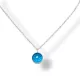 Ezüstszínű nemesacél nyaklánc égszínkék kristállyal