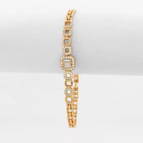 Aranyszínű antiallergén karkötő fehér kristályokkal