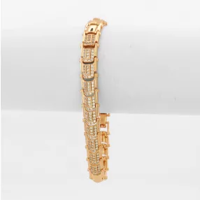 Aranyszínű antiallergén karkötő fehér kristályokkal