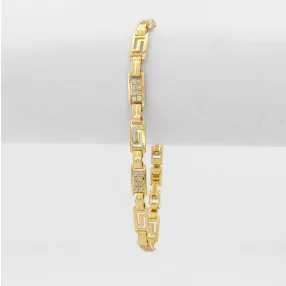   Aranysárga színű antiallergén karkötő görög mintával