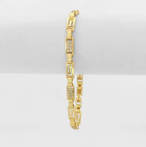 Aranysárga színű antiallergén karkötő görög mintával