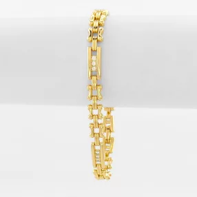   Aranysárga színű antiallergén karkötő fehér kristályokkal