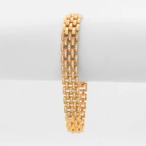 Aranyszínű antiallergén karkötő fehér kristályokkal