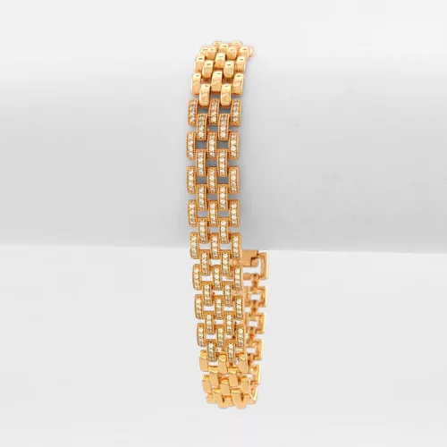 Aranyszínű antiallergén karkötő fehér kristályokkal