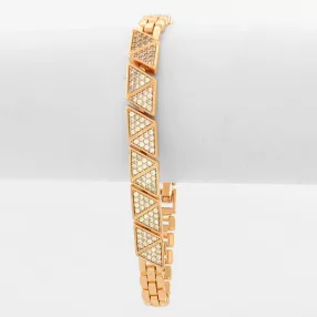 Aranyszínű antiallergén karkötő fehér kristályokkal