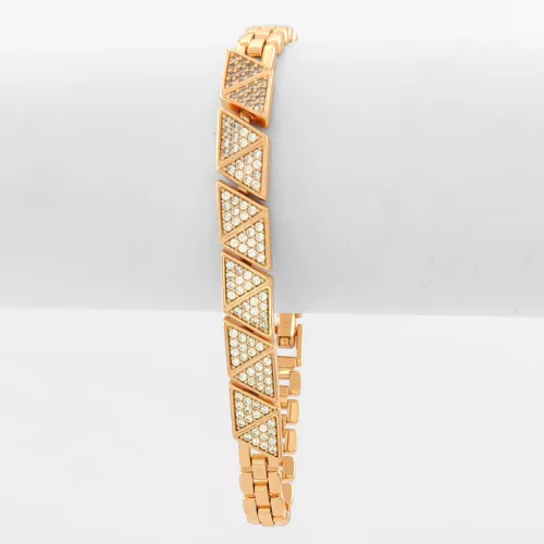 Aranyszínű antiallergén karkötő fehér kristályokkal