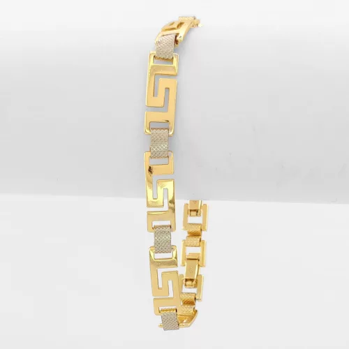 Aranysárga-ezüst színű antiallergén karkötő görög mintával