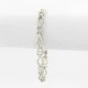 Ezüstszínű antiallergén karkötő fehér kristályokkal