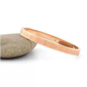 Rose gold színű nemesacél karperec szív mintával