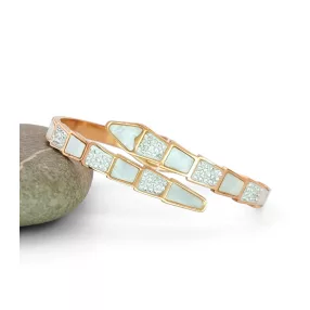   Rose gold színű nemesacél kígyó karperec kagyló belső díszítéssel